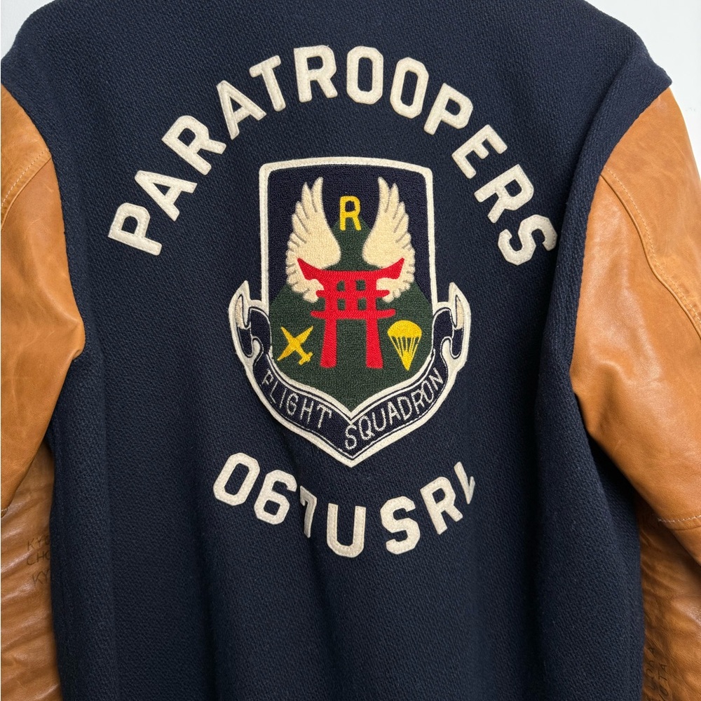 Ralph Lauren paratrooper varsity jacket 5th falcons 067 usrl leather wool - Picture 4 of 13